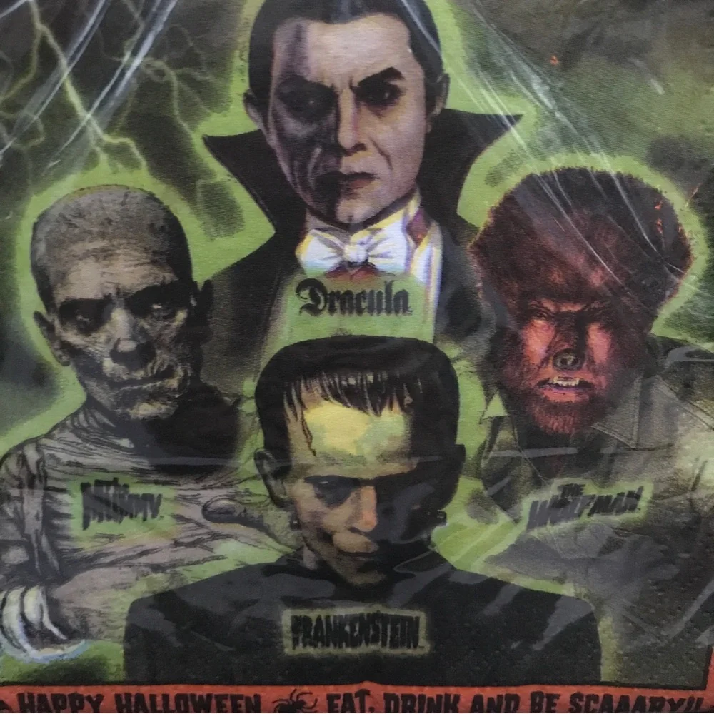 NIP‎ VHTF VINTAGE Universal Studios Classic Horror Party Invitation & Napkins